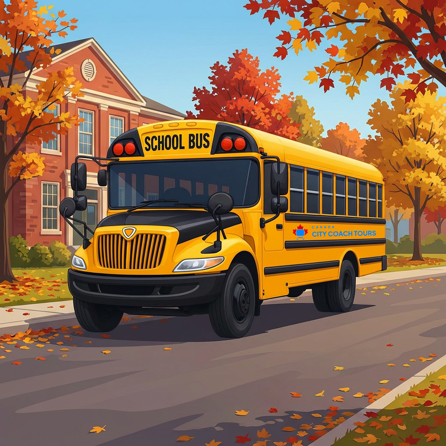 Yellow school bus for safe student transportation and field trips